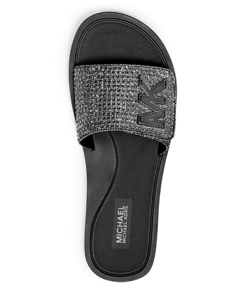 michael michael kors mk slide|michael kors slip on sandals.